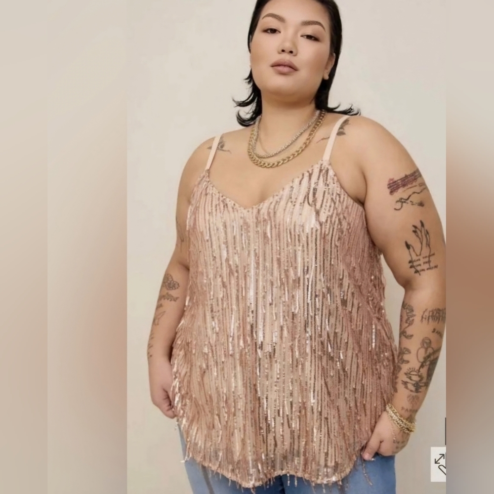 Torrid Sophie Sequin Fringe Cami Size 3